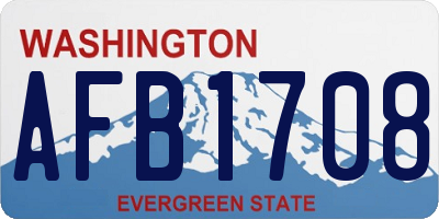 WA license plate AFB1708