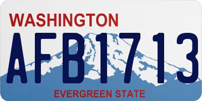WA license plate AFB1713