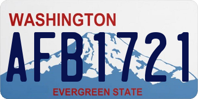 WA license plate AFB1721