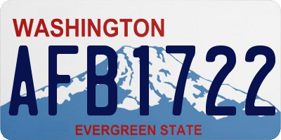 WA license plate AFB1722