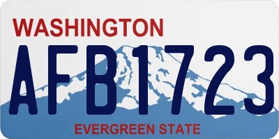 WA license plate AFB1723