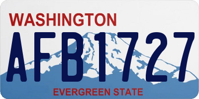WA license plate AFB1727