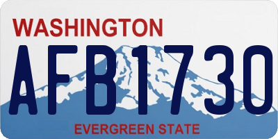 WA license plate AFB1730