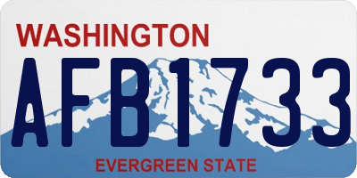 WA license plate AFB1733
