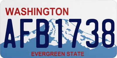 WA license plate AFB1738