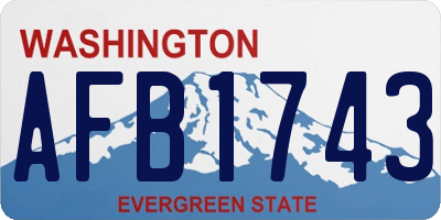 WA license plate AFB1743