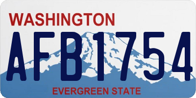 WA license plate AFB1754