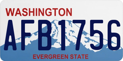 WA license plate AFB1756