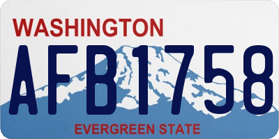 WA license plate AFB1758