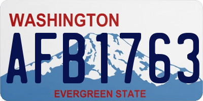 WA license plate AFB1763