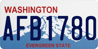 WA license plate AFB1780
