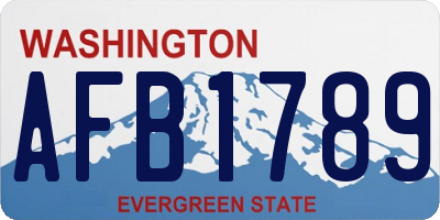 WA license plate AFB1789
