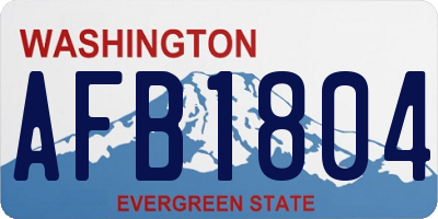 WA license plate AFB1804