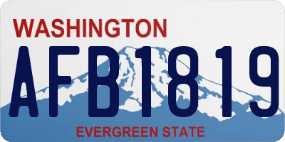 WA license plate AFB1819