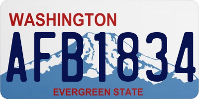 WA license plate AFB1834