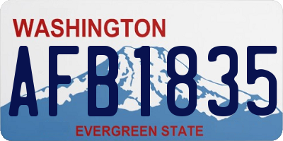 WA license plate AFB1835
