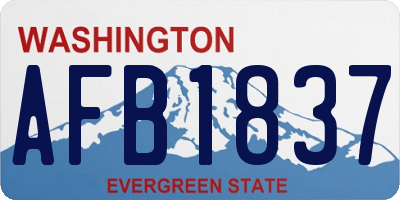 WA license plate AFB1837