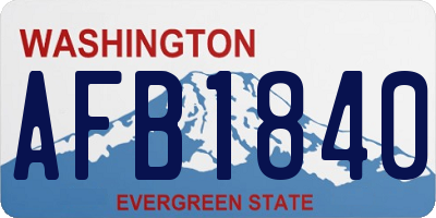 WA license plate AFB1840