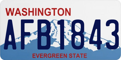 WA license plate AFB1843