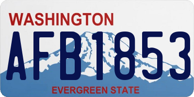 WA license plate AFB1853