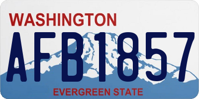 WA license plate AFB1857