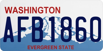 WA license plate AFB1860