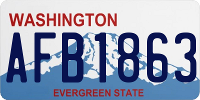 WA license plate AFB1863