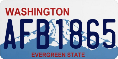 WA license plate AFB1865