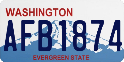 WA license plate AFB1874