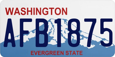 WA license plate AFB1875