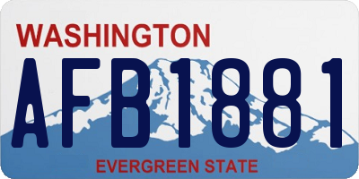 WA license plate AFB1881