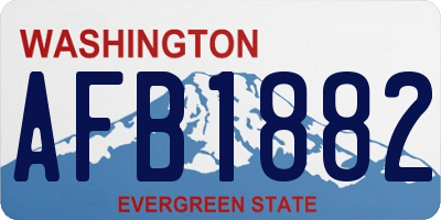 WA license plate AFB1882