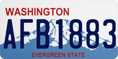WA license plate AFB1883
