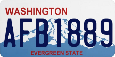 WA license plate AFB1889