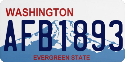 WA license plate AFB1893
