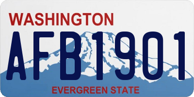 WA license plate AFB1901