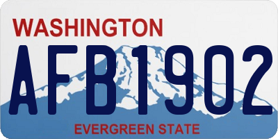 WA license plate AFB1902