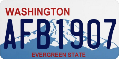WA license plate AFB1907