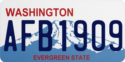 WA license plate AFB1909