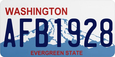 WA license plate AFB1928