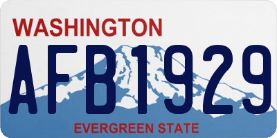 WA license plate AFB1929