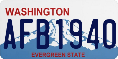 WA license plate AFB1940