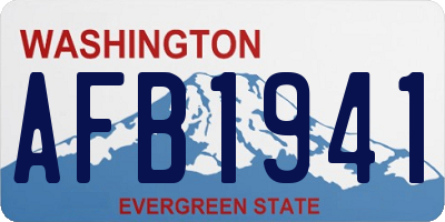WA license plate AFB1941