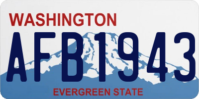 WA license plate AFB1943