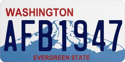 WA license plate AFB1947
