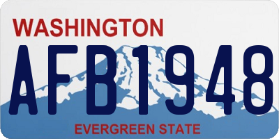 WA license plate AFB1948
