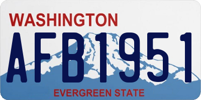 WA license plate AFB1951