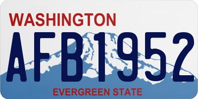 WA license plate AFB1952