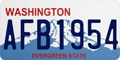 WA license plate AFB1954