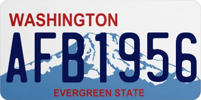 WA license plate AFB1956